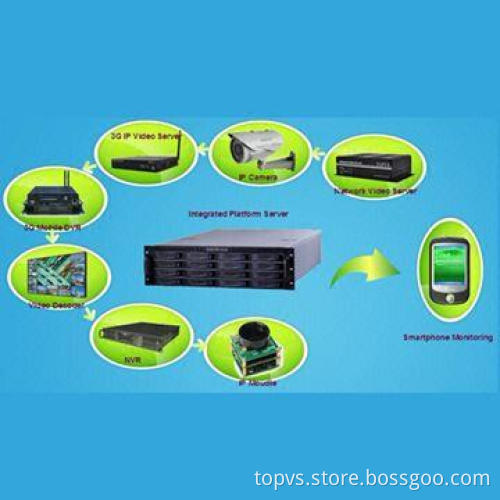 Topvs H.264 4-channel Full-D1 Network Video Server, with HDD interface